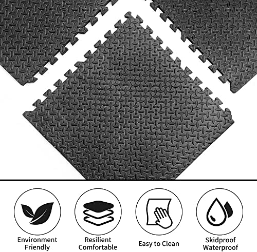 PROIRON Gym Floor Mats 1cm/2cm Thick, Foam Exercise Mats, Heavy Duty Interlocking Floor Tiles, Gym Flooring Puzzle EVA Rubber Mats for Garage, Home Workout, Fitness Equipment, Swimming Pool,Kids Play - Image 5