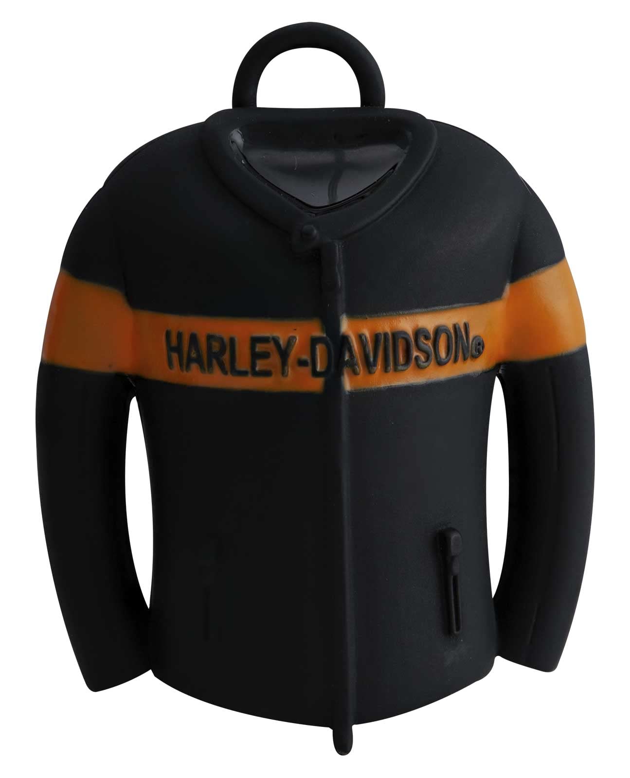 Bar & Shield Leather Jacket Shaped Ride Bell - Black & Orange