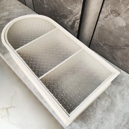 PA-DABAOO Stainless Steel Shower Niche with Glass Back Panel,Recessed Wall