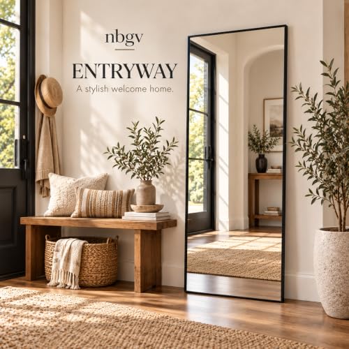 NBGV 58"x21" Full Length Mirror, Floor Mirror Full Length Black - image 6