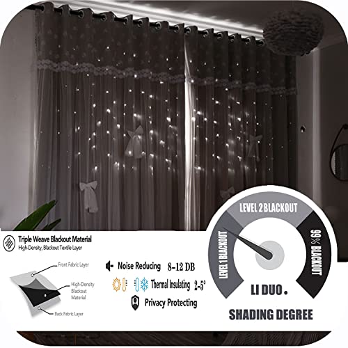 1 Pezzi Tende Oscuranti con Anelli,Bianche Voile