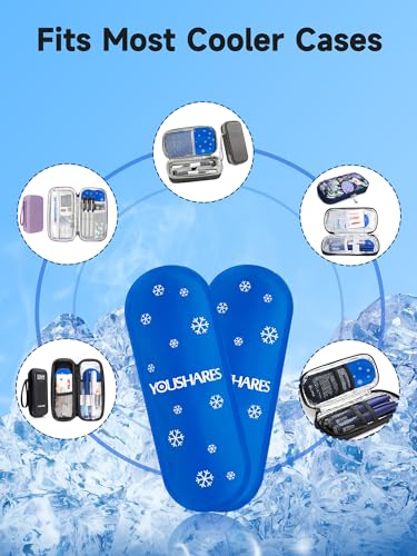 Image of YOUSHARES Mini Ice Packs - Reusable, Thickened & Leak-proof Ice Pack for Insulin & Peptide Cooler Travel Case, TSA Approved Ice Packs Suitable for Most Insulated Medication Travel Bag (4 Packs)