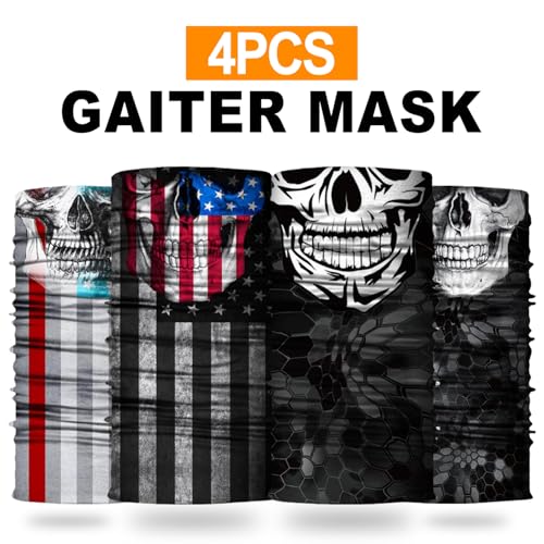 4Pack Neck Gaiter for Men Women Face Cover Mask Head Wrap Balaclava Headwear Bandana Headband Magic Scarf2