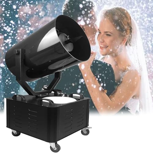 Máquina de nieve de cabeza giratoria 360°, generador vertical de copos de nieve de 3000 W para escenario, alcance de chorro de 10-15 m y área de cobertura de 150 m2, con protección contra fugas, ideal para Navidad, carnavales y presentaciones en vivo miniatura 1