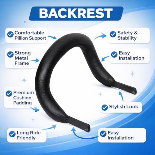 Image of PU Leather Cushioned Back Rest Seat Handle with Cushion Compatible for Bullet Classic, Standard, Electra 350 /350 Models