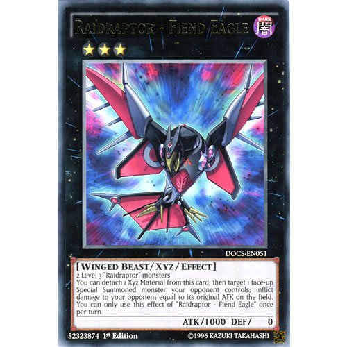 DOCS-EN051 1st Ed Raidraptor - Fiend Eagle Rare Card Dimension of Chaos Yu-Gi-Oh Single Card