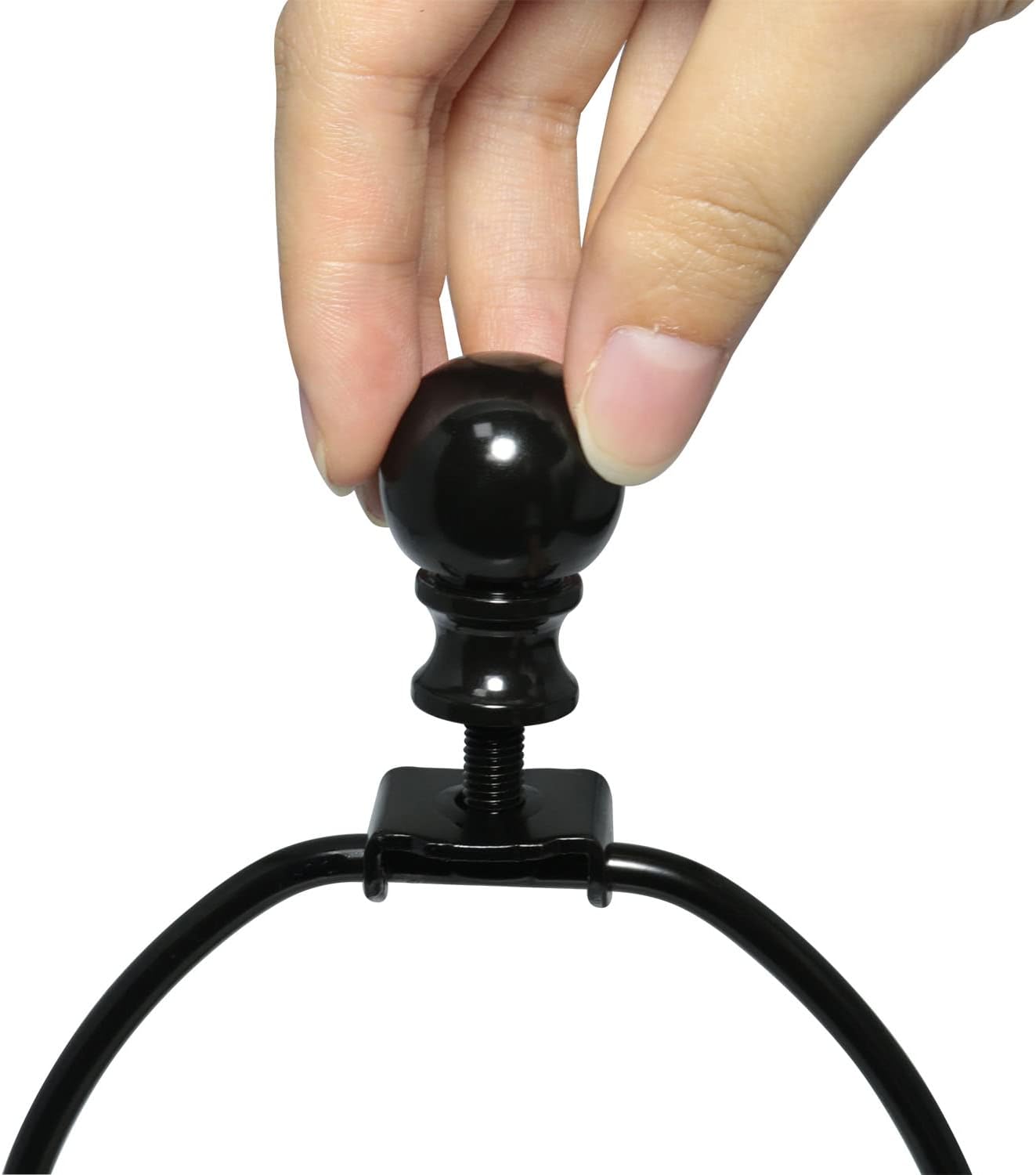 1-1/2 Inch Lamp Finial - Oil Rubbed Black Steel Ball Knob for Shade and Harp Holder - Decorative Cap