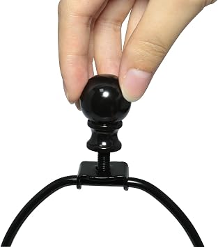 8 Inch Lamp Harp Holder with 1-1/2 Inch Lamp Finial Oil Rubbed Black Steel Ball Knob Lamp Shade Finial for Table and Floor Lamps, Black