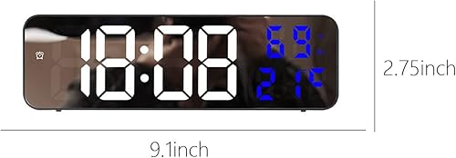Miniatura 3 de Reloj de pared digital con control remoto, pantalla LED de 9 pulgadas, función de cuenta regresiva, reloj despertador de brillo ajustable con
