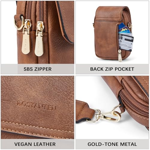 Image of BOSTANTEN Crossbody Bags for Women Cell Phone Purse Leather Wallet Handbags with Card Slots