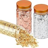 cuadros hoja de oro 💅【Material Premium】: Lámina de oro: 86% de cobre/14% de zinc, Lámina de plata: 100% de aluminio, Lámina de oro rosa: 100% de cobre. No se desluce y es resistente a la oxidación, ideal para la artesanía.