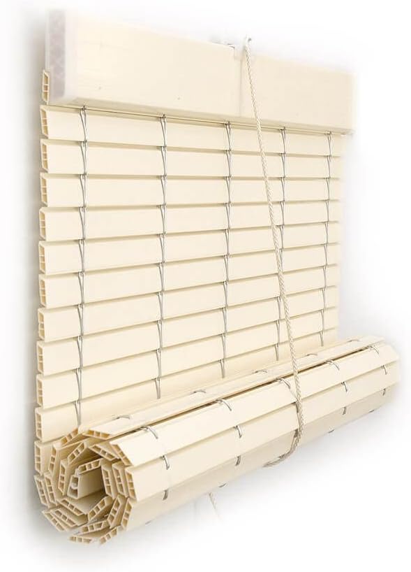 PERSIANA ALICANTINA Enrollable para Ventanas Y Puertas | PVC Color Marfil | Varios TAMAÑOS (55x90cm)
