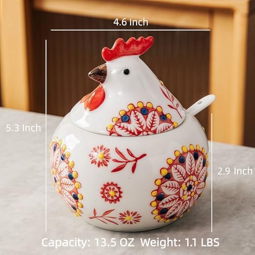 50% Off Ceramic Chicken Salt Cellar with Lid & Spoon - Image 2