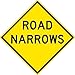 NMC TM265K, 30" x 30" "Road Narrows" Sign (Pack of 3 pcs)