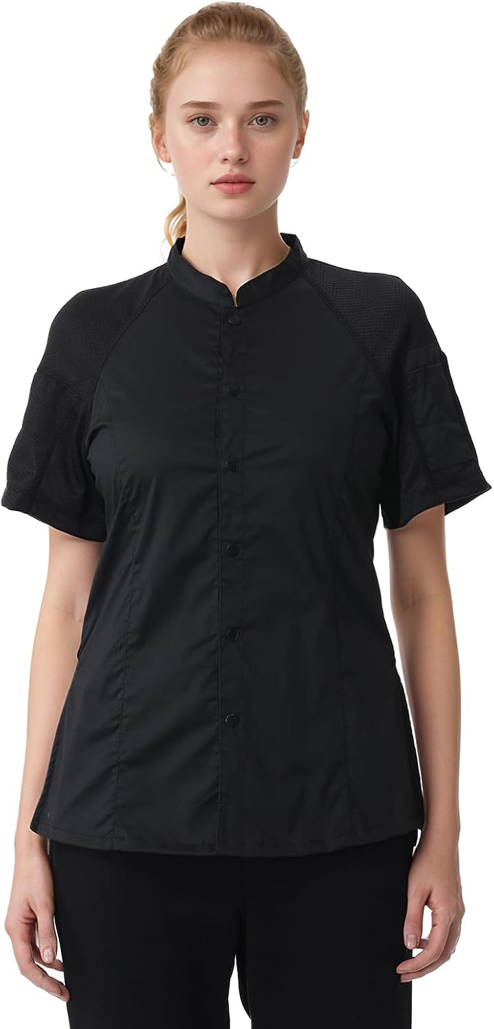 Women's Chef Coat Short Sleeve Chef Jacket