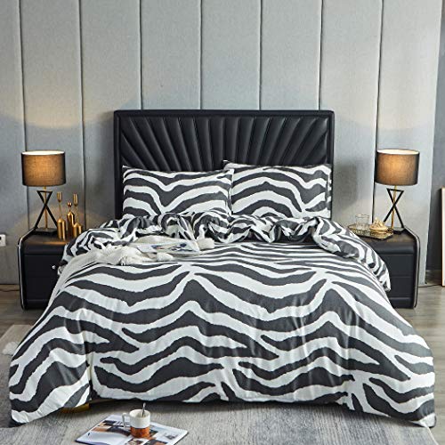 Lamejor Zebras Striped Duvet Cover Set Queen Size 3-Piece Hotel Luxury Soft Bedding Set Comforter Cover Set(1 Duvet Cover + 2 Pillowcases) #TOP1