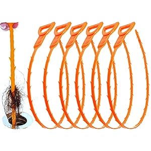 Huryfox 6 Pack Drain Clog Remover Plumbing Tool for Bathroom Shower & Bathtub Drain Cleaner Sink Un-clogger Hair Catcher…