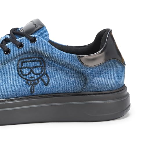 Karl Lagerfeld Paris Men's White Label Karl Denim Sneakers, 10.54