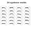 FUGJAOJO Eyebrow Stamp Waterproof, Brow Shaping Kit Definer,With 24 Reusable Stencils (Dark-Brown) ,25 Piece Set