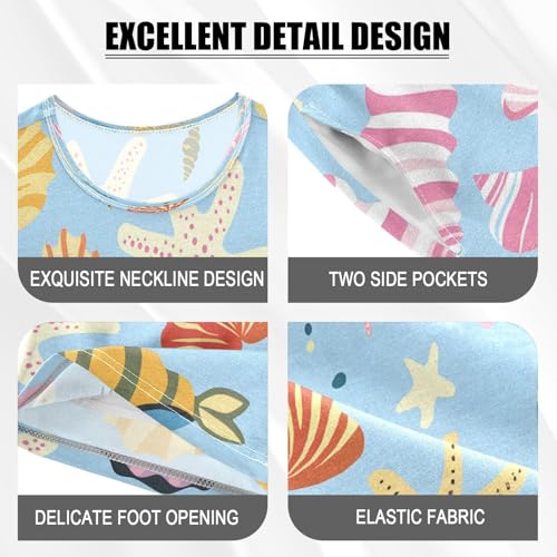 senya Short Sleeve Pajamas Sets Summer Cotton Sleepwear Hand Drawn Sea Shells4