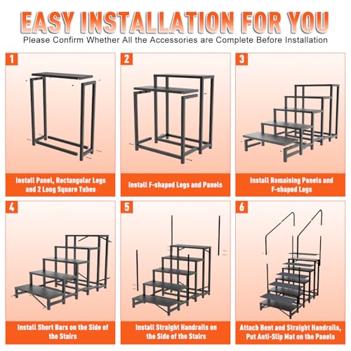 Image of 5-Step RV Steps with Dual Handrails, Heavy Duty Steel, 660 LBS Max Load