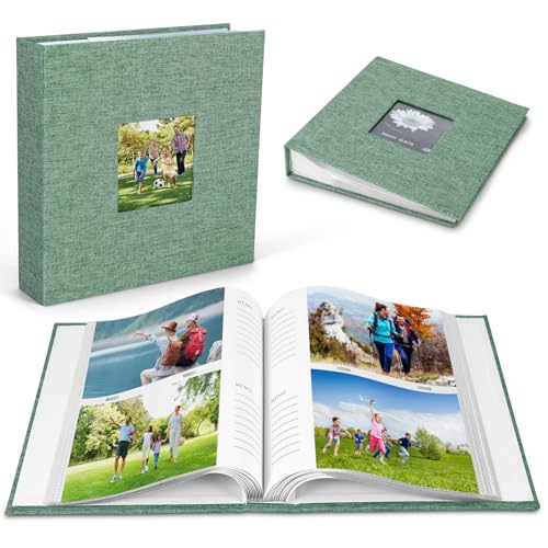 Miawtro Álbum de fotos de 100 páginas, álbum de fotos inserível para 200 papel fotográfico de 10 x 15 cm, livro de recordações para escrever notas, livro de fotos, para guardar fotos ou como álbum de