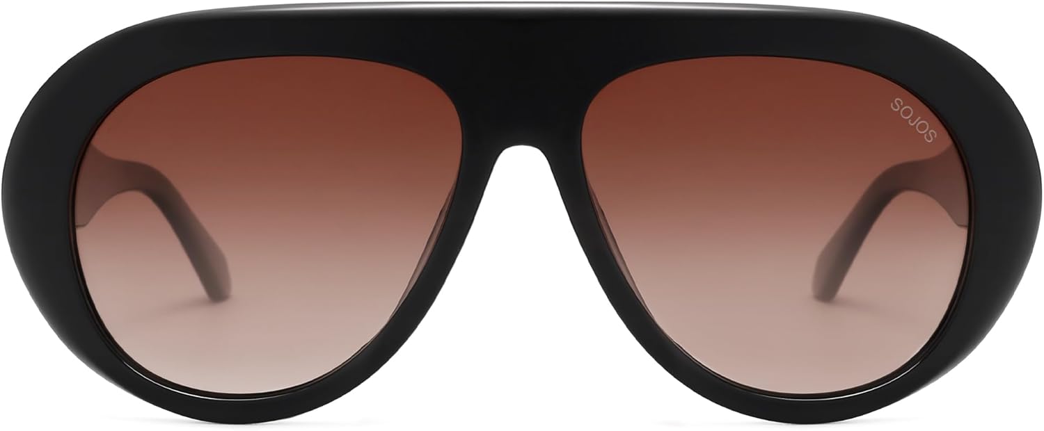 SOJOS Trendy Oversized Polarized Aviator Sunglasses Womens Men Retro Vintage 70s Style UV Protection Sun Glasses SJ2390 - Image 2
