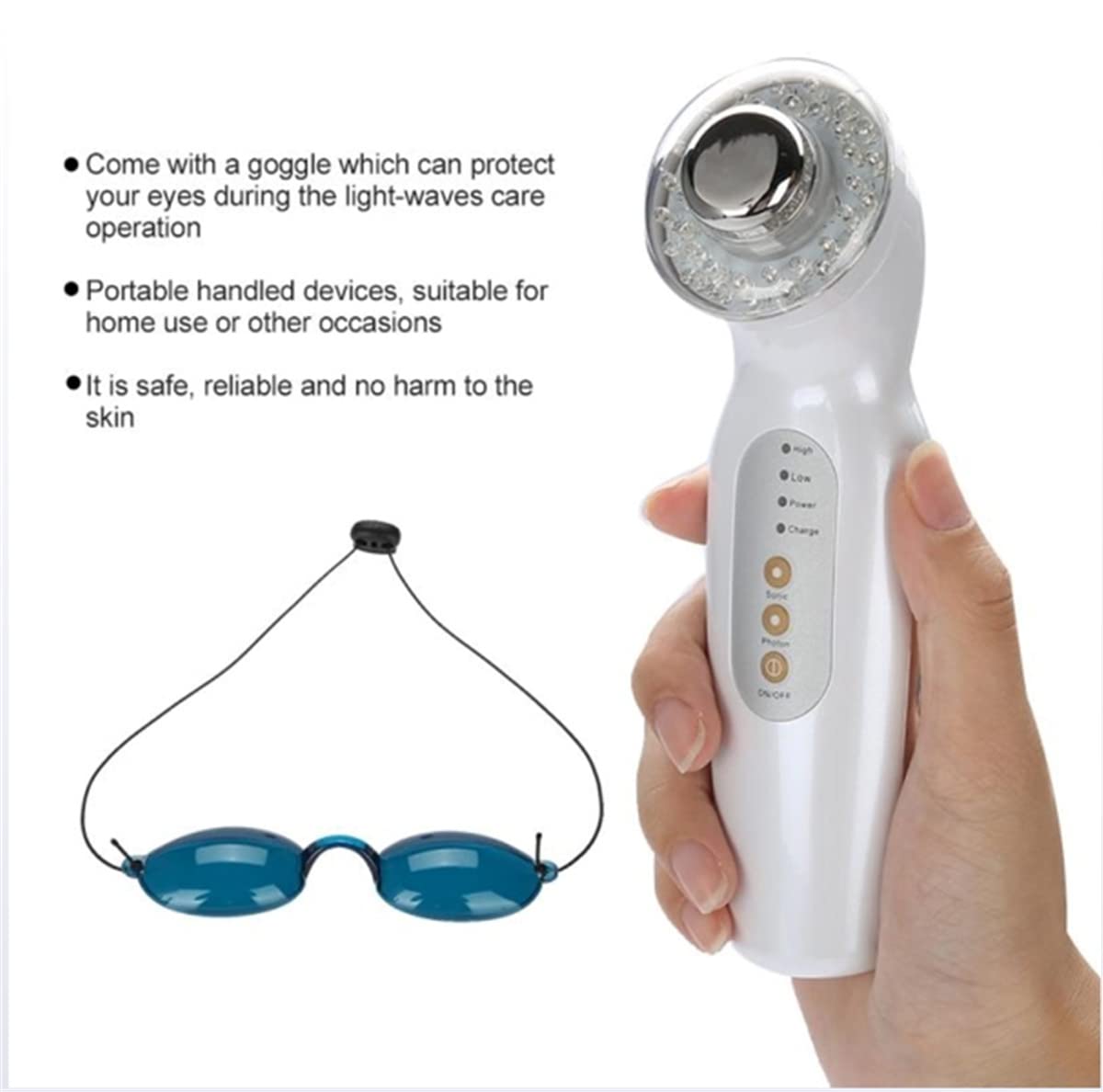 Masajeador Adelgazante Corporal, Masajeador Facial Ultrasónico De 3 MHZ, Dispositivo De Estiramiento De La Piel Antienvejecimiento De Fotones Faciales Con Terapia De Luz LED