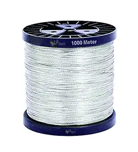 UTTAM Plastic Fencing Clutch Wire,Fencing (1000 Meter (10Kg)|Boundary Wire 1.5 Mm (Silver)(Zatka Machine Fencing Farm Wire) (Use Agriculture,Fencing,Factory,Industry,Garden (1000 Meter (10Kg))