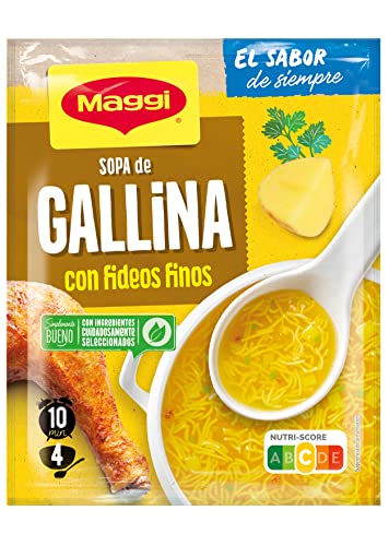 MAGGI Sopa de Gallina con Fideos - Sopa Deshidratada - Sobre de 68g (4 raciones)