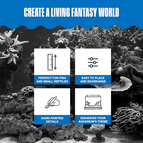 Image of Penn-Plax Age-of-Magic Wizard's Castle Aquarium Decoration - Safe for Freshwater and Saltwater Fish Tanks - Small
