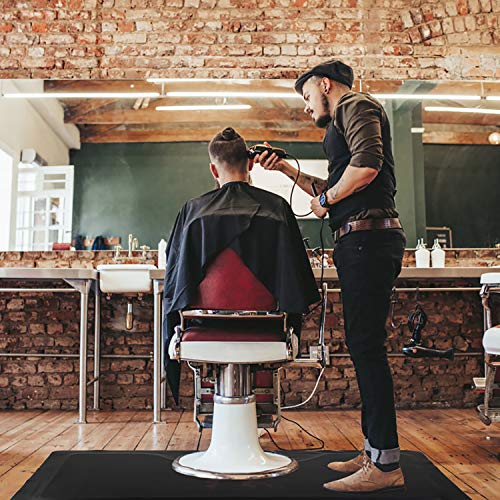 Bestsalon Chair Anti Fatigue Hair Stylist 5/8 In. Thick Salon Floor Black Barber Shop Beauty Comfort Mat Rectangle, 3 Ft. X 5 Ft #TOP1
