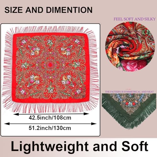 Russian Style Muffler Scarves Women's Traditional Scarf Wrap Tassel Shawl Fringes Neck Head Shawl4