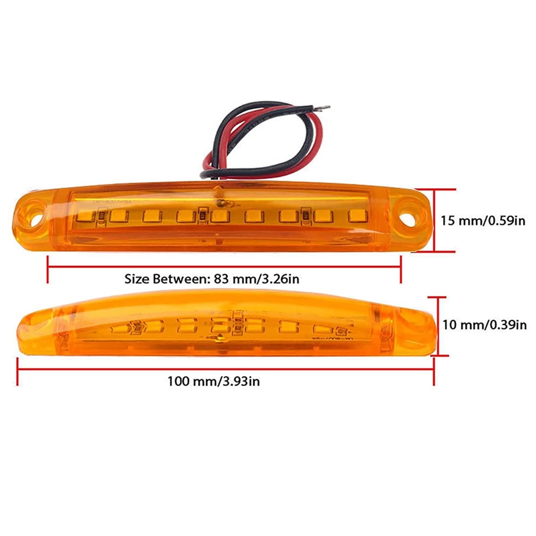 10 pezzi di luci LED per auto, luci a LED per ruote, luci per auto, camion, carrello da golf, UTV, ATV fuoristrada, giallo
