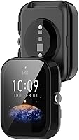 Vista 4 de FitTurn Compatible con Amazfit Bip 3 Pro - Funda protectora de pantalla de repuesto para PC, delgada, cobertura completa, 3D, protector de pantalla
