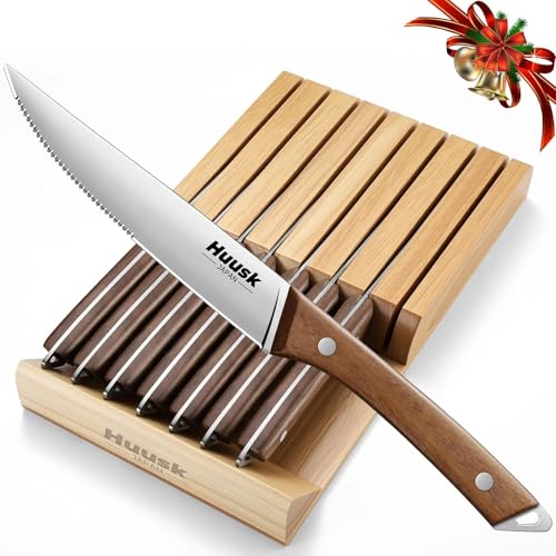 Huusk 8-Piece Dual-Edge Steak Knife Set