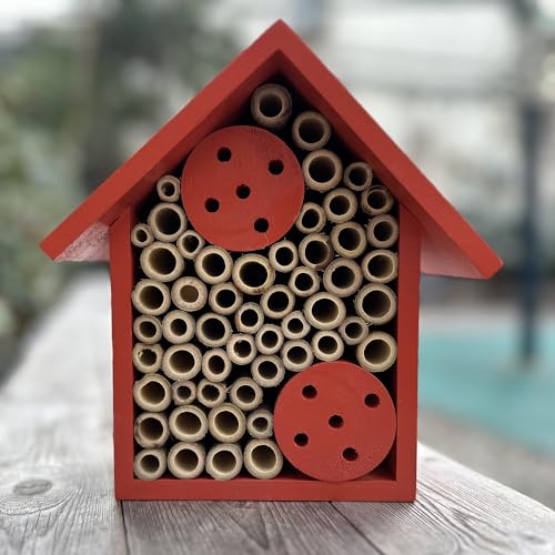 EGREE Mason Bee Houses Outdoor Wooden Bee Hotel...