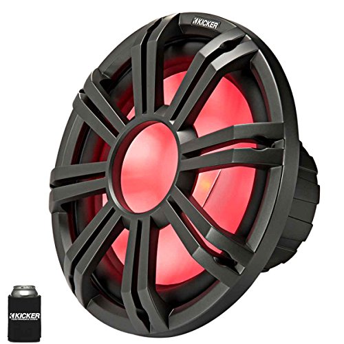 Image of KICKER KM124 12 inch Marine Subwoofer with LED Charcoal Grill 4 Ohm for Sealed Applications