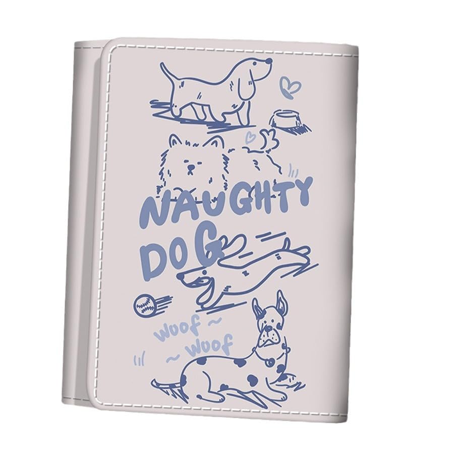 Cute Wallet Girls Coquette Accessories, Trendy Y2k Purse Cutecore Wallet Trifold Card Holder Aesthetic Card Cases (Puppy)