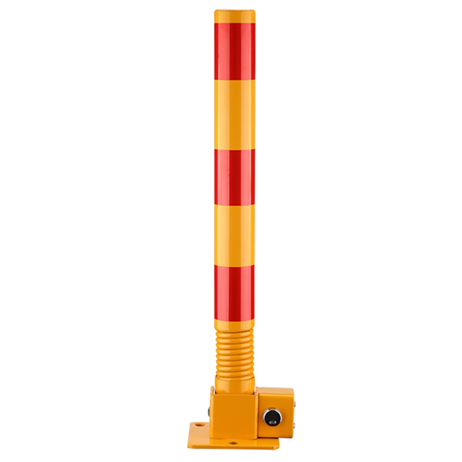 WDSOPK Safety Bollard, Spring Parking Post Security Bollards with Reflective Strips, Driveway Barrier for Entrances, Removable Parking Posts （Yellow Red-6Pcs）