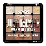 NYX Professional Makeup Lidschattenpalette mit 16 Farbtönen, Intensives und langanhaltendes Finish, Vegane Formel ohne Inhaltsstoffe tierischen Ursprungs, Ultimate Shadow, Farbton: Warm Neutrals