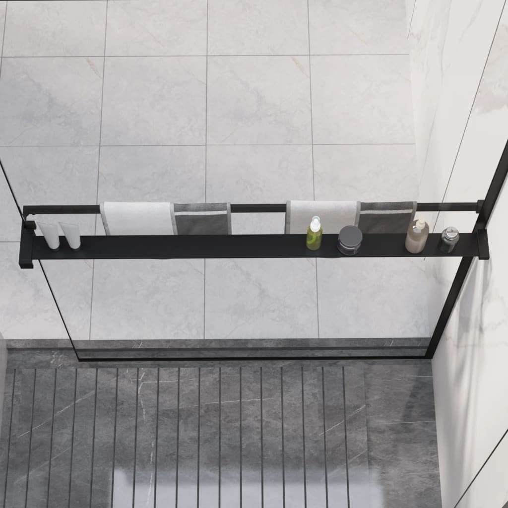 vidaXL Estante de Pared de Ducha Aluminio Negro 100 cm