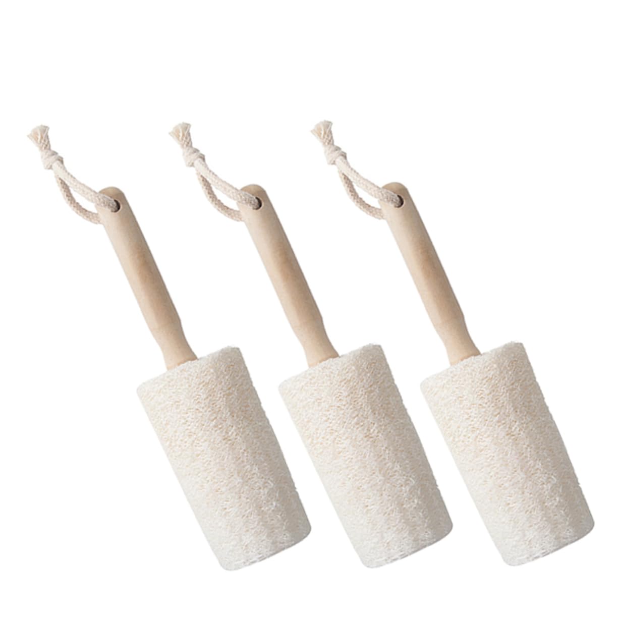 IMIKEYA 5 Ensembles Brosse De Nettoyage en Luffa Brosse À Vaisselle Nettoyeur De Bouteille d'eau Gourde Hydro Balayette Brosse pour Le Nettoyage Goupillon De Cuisine en Bois 3 Pièces * 5
