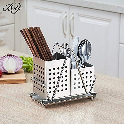Racks Holders304 Stainless Steel Chopsticks Tube Drain Chopsticks cage Storage Box Hanging Chopsticks Basket Kitchen Rack Kitchen