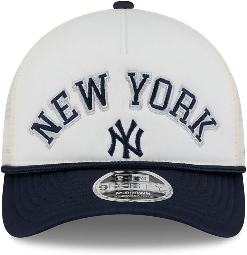 New Era NY New York Yankees 9FORTY M-Crown A-Frame Snapback Foam Front Trucker Cap, Adjustable Hat