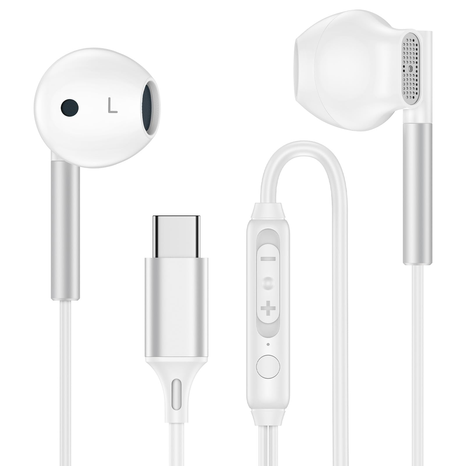 - USB Type C Wired Earbuds for iPhone 17/17 Pro/17 Pro Max/16 Pro/16/15, USB C Headphones Wired Ear Buds for Galaxy S25 Ultra/S25 FE/S25/S24/S23, Noise Cancelling Earphones with Microphone