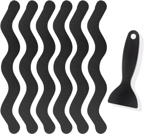 Image of KIMEE Anti Slip Shower Stickers 24 PCS Safety Bathtub Strips Adhesive Decals Scraper for Bath Tub Shower Stairs Ladders Boats