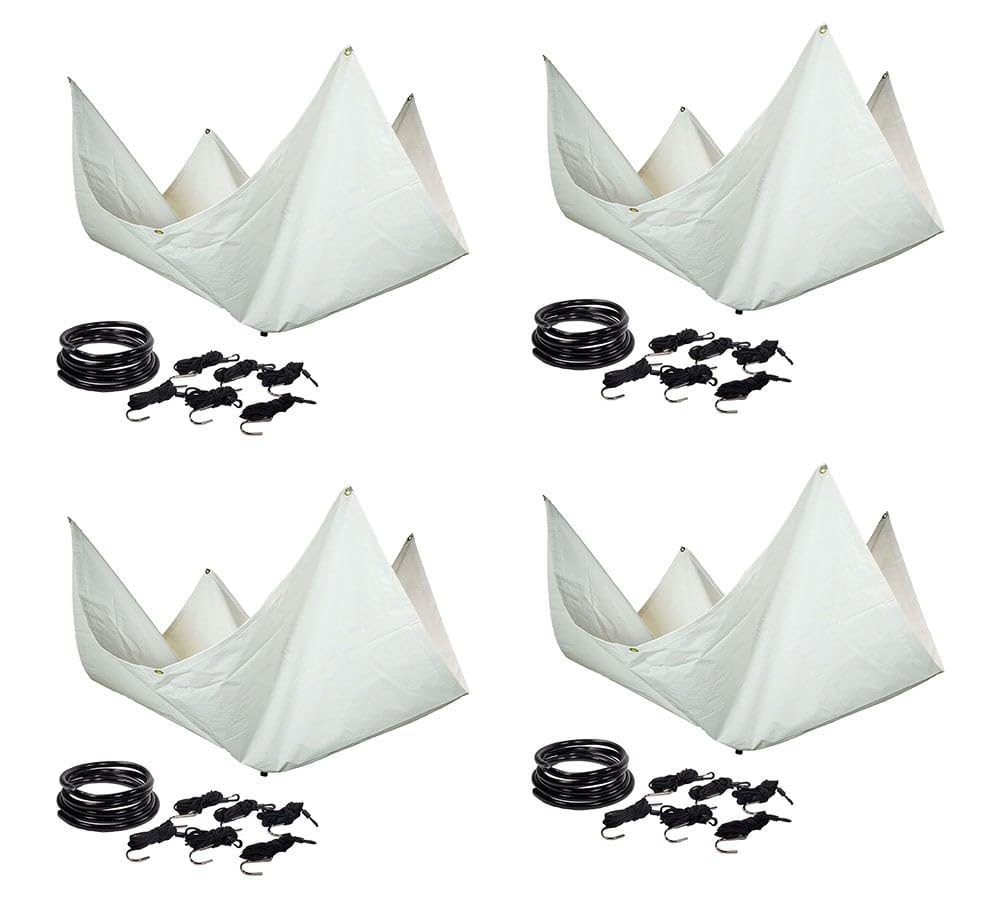 Mytee Products 7' x 7' Drain Tarp - Roof Ceiling Leak Drip Diverter Tarp Heavy Duty - White (4 Pack)