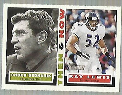 2001 Topps Heritage Then and Now #TNBL Chuck Bednarik Ray Lewis NFL Football Trading Card