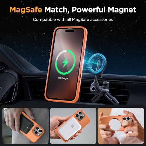 Image of Miracase Magnetic for iPhone 16 Pro Max Case, 6.9 inch, Slim, Orange | Compatible with MagSafe, Translucent Matte, Military-Grade Protection, Anti-Fingerprint, Shockproof Protective Phone Cover